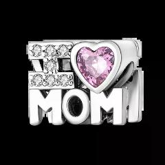 Fit Original Bangle Bracelet Inlaid Zircon Beads Charms 925 Sterling Silver Heart-shape Colorful Dangle Pendants Bangle Jewelry
